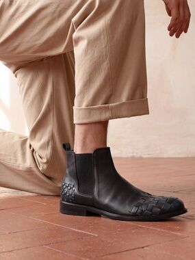 Black Chelsea Leather Boots
